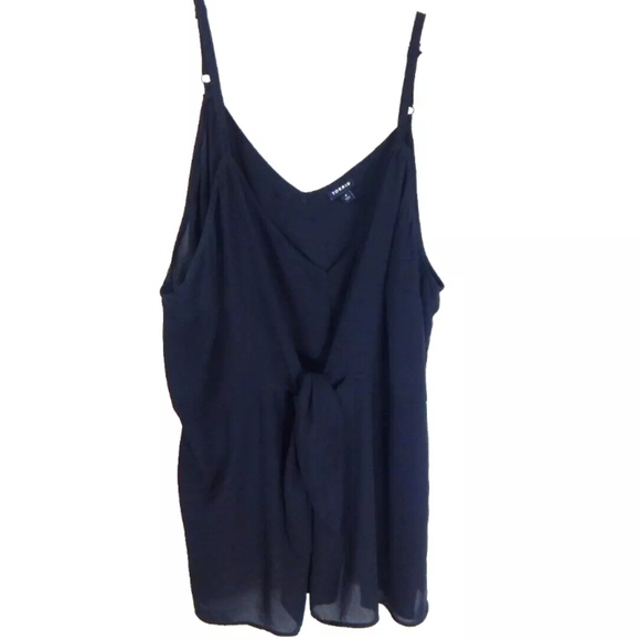 Torrid Black Tie Front Peplum Tank Top - Picture 2 of 4